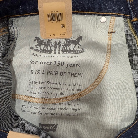 Levi's Men's 505 Regular Fit Jeans Sz 34w32L - Picture 9 of 10